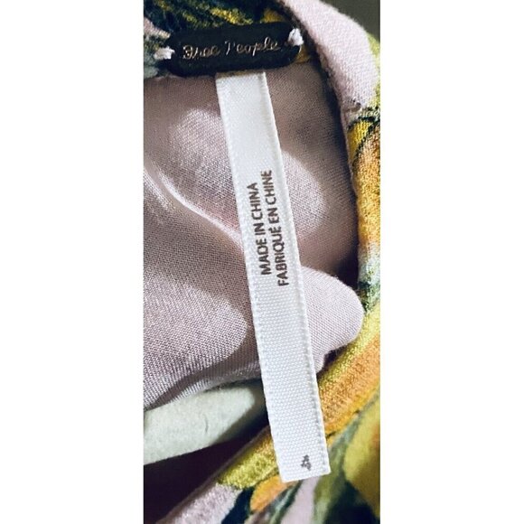 Free People Womens 4 Tegan Mini Dress Floral Print Slit Bell Sleeves Boho - Picture 7 of 9